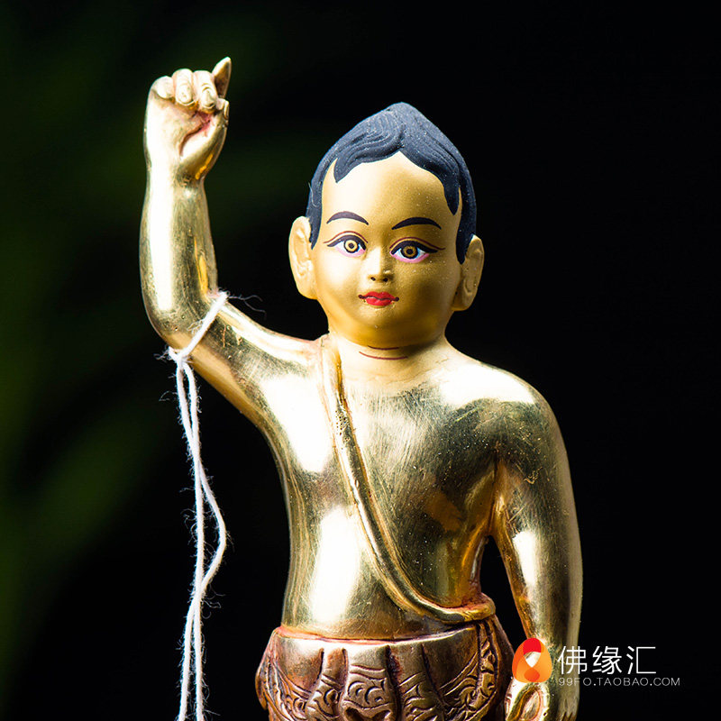 佛缘太子佛像密宗摆件尼泊尔手工半鎏寸金释迦牟尼摆件