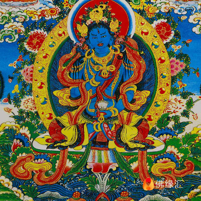 佛缘汇尼泊尔进口棉布 天然矿物颜料画心 摧破金刚唐卡佛像0.9m