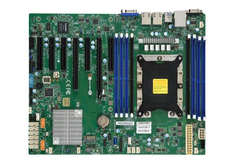 超微x11splf单路lga3647服务器主板c621芯片组nvme10个主板