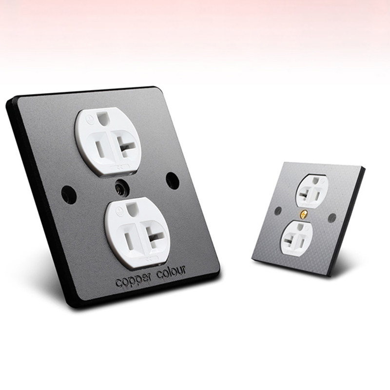 coppercolour铜彩ex126-platinum镀铑白金美标电源墙插音响电源插座
