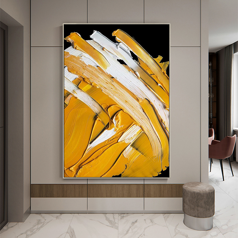 手绘油画抽象艺术画厚肌理立体现代简约轻奢入户油画