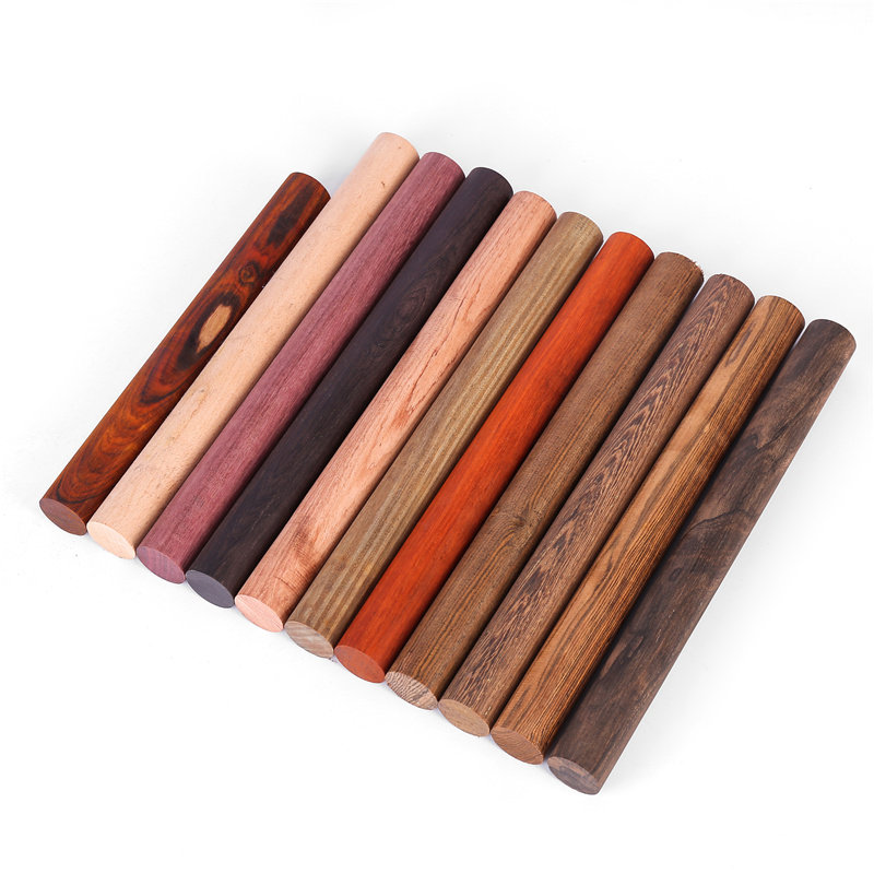 珠子木雕雕刻柄料小圆diy木棒毛笔笔杆子红木木雕