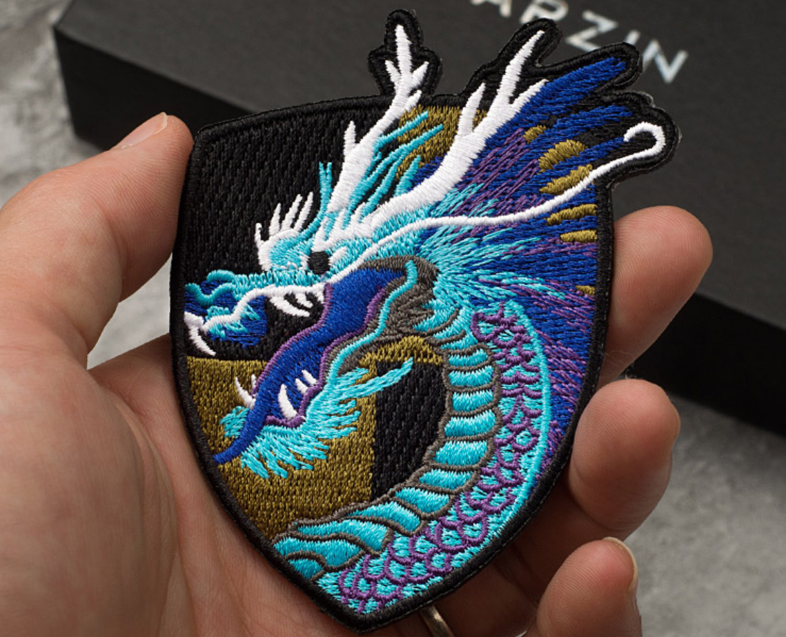 diy刺绣中国国风龙布贴补丁时尚装饰破洞衣服布贴