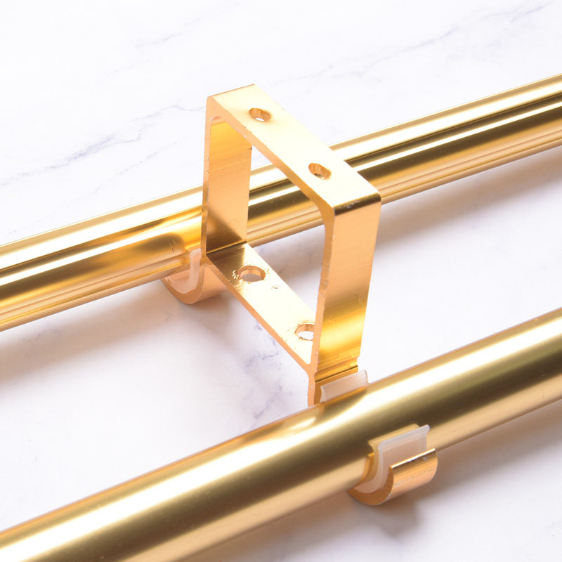 支架双杆天花板吊顶装架窗帘杆顶罗马杆双底座帘杆