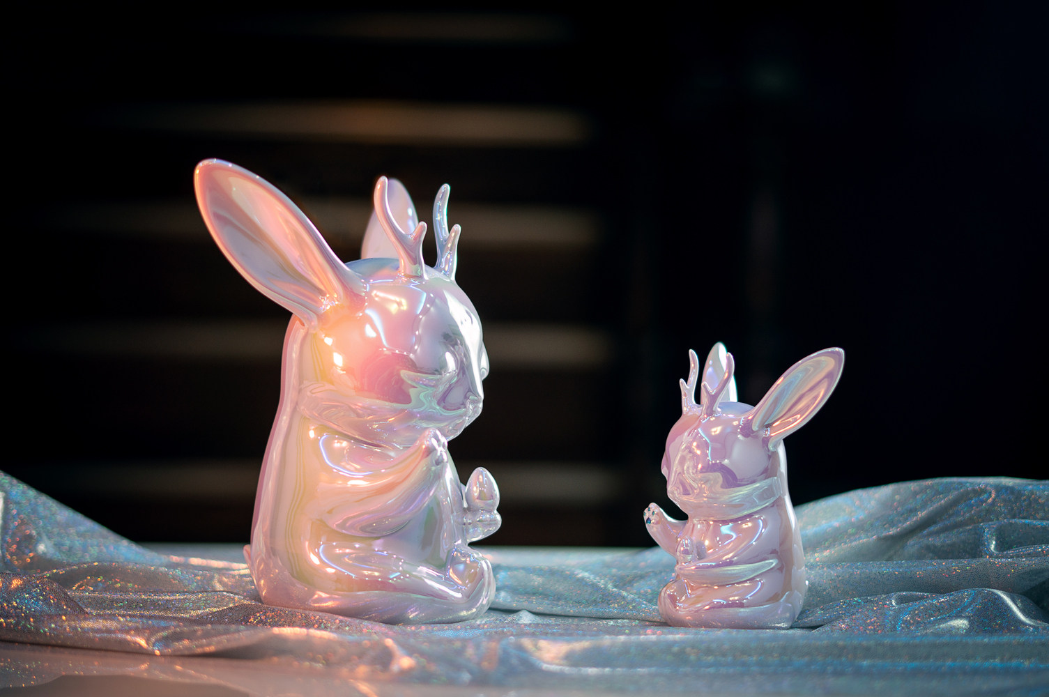 候鸟天兔niko潮玩国潮兔子陶瓷手办摆件结婚潮玩盲盒