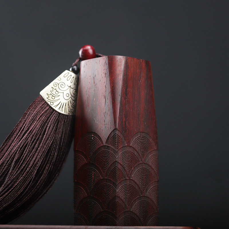 印章印度小叶叶紫檀木招财水纹木雕木质定做木雕