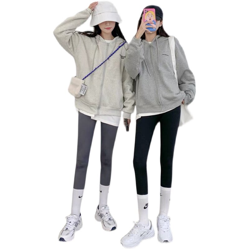 哥哥鲨鱼芭比裤打底裤不加显瘦高腰黑色灰色打底裤