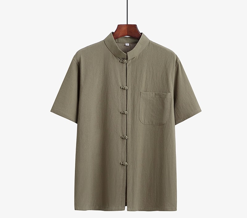 棉麻唐装短袖夏季中式盘扣半袖上衣中国国风唐装