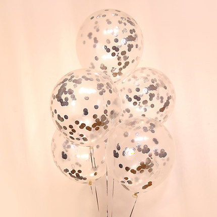 ins透明亮片银色金银色装饰野餐浪漫布置派对气球