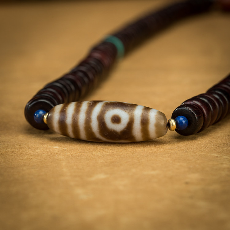 清代二眼手串多宝念珠佛珠藏式108颗天珠老料佛珠手链