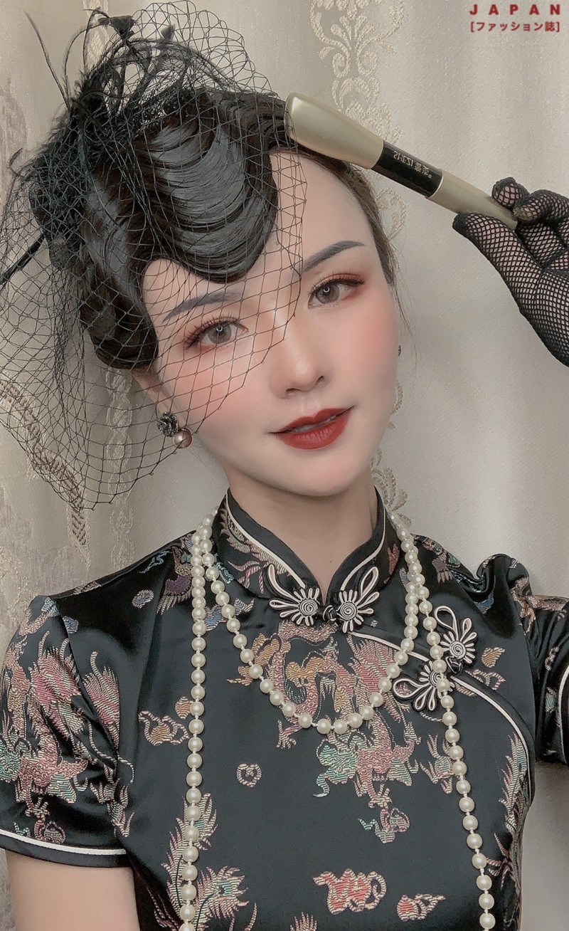 民国名媛小礼帽女网面纱晚宴礼服旗袍上海蝴蝶结发饰