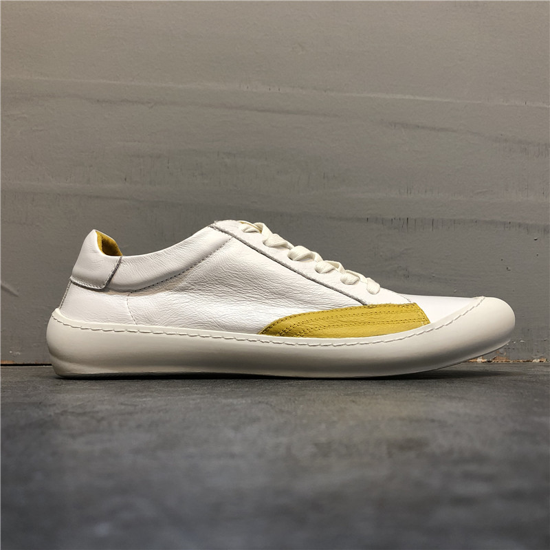 男人味 欧美英伦百搭 平底日常休闲进口牛皮舒适男士休闲鞋小白鞋