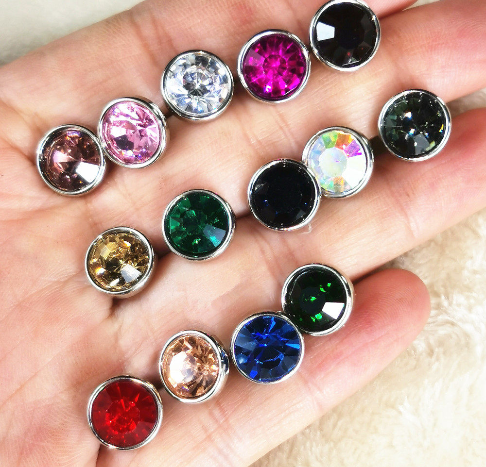 彩色钻扣闪亮男女女衬衫羊绒针织开衫扣子圆形纽扣