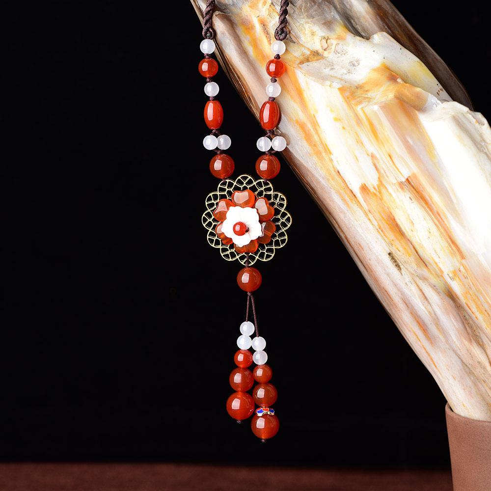 配饰玛瑙毛衣链长款项链民族风挂件大气简约秋冬项链