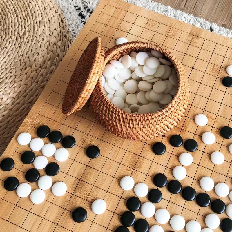 手工大号中国国风藤编围棋古风古朴硬秋编制围棋
