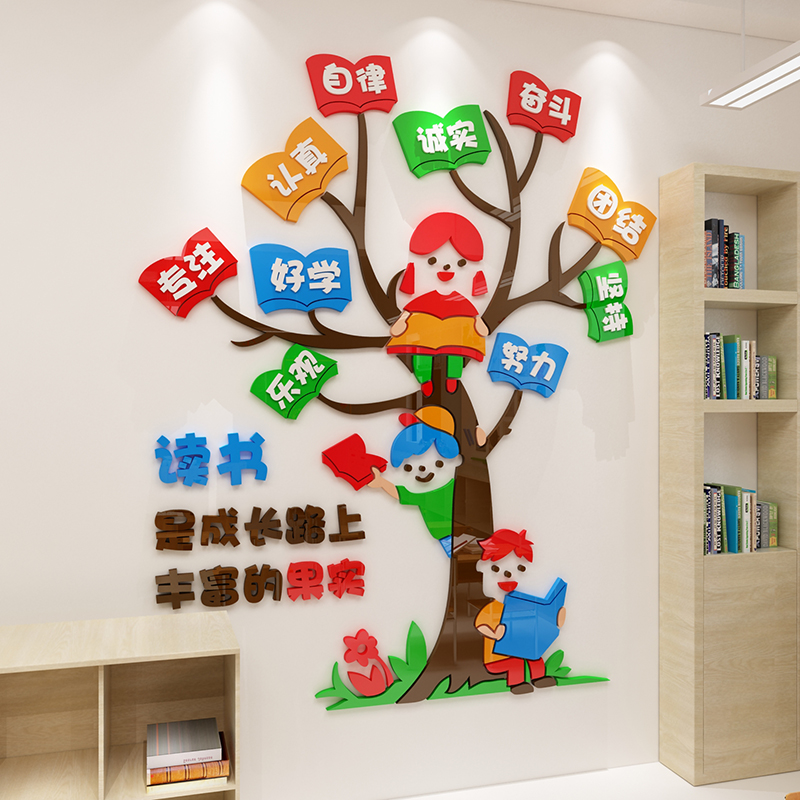 布置班级教室小学装饰文化贴纸环创图书馆阅览墙贴