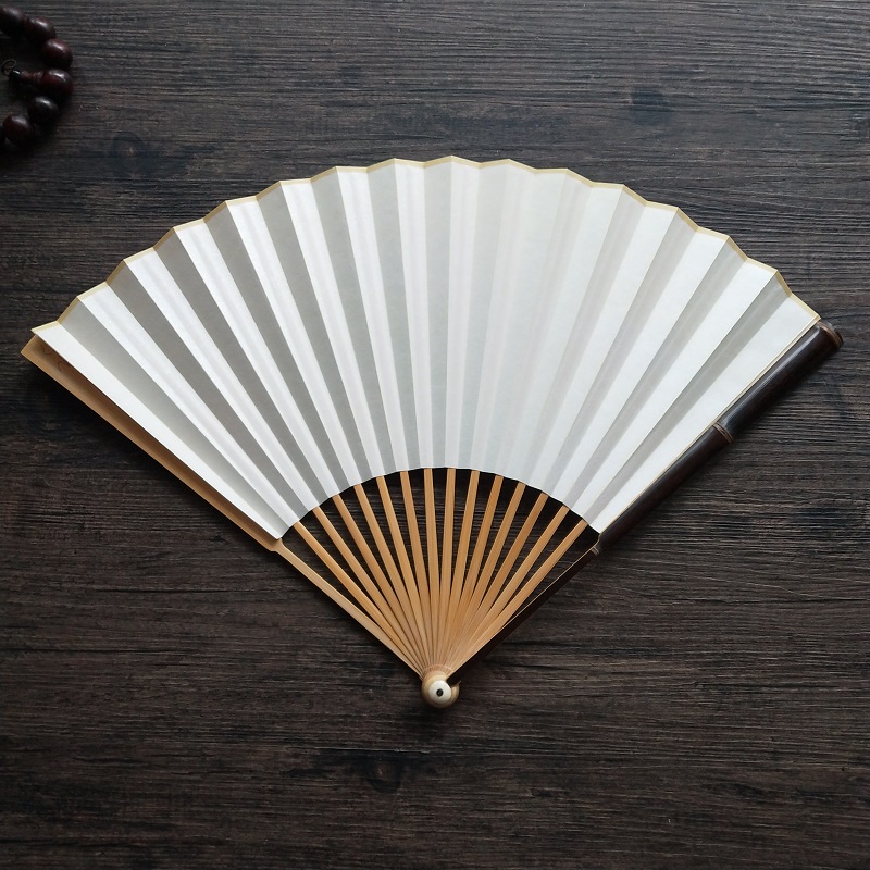 徽宝95寸天然留节紫竹工艺空白扇子文玩折扇扇子