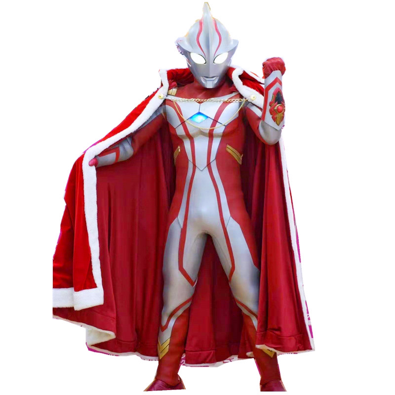 比优斯奥特奥特曼红色披风白色毛边斗篷勇士披肩服饰