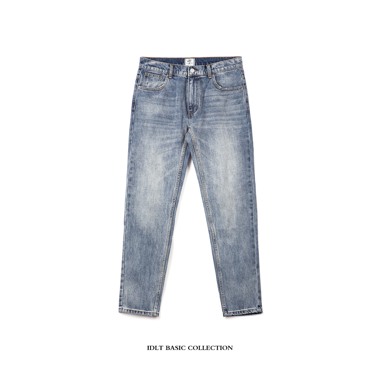 IDLT RegularFit 合身小直脚 高品质黄泥洗猫须牛仔裤 水洗基础潮