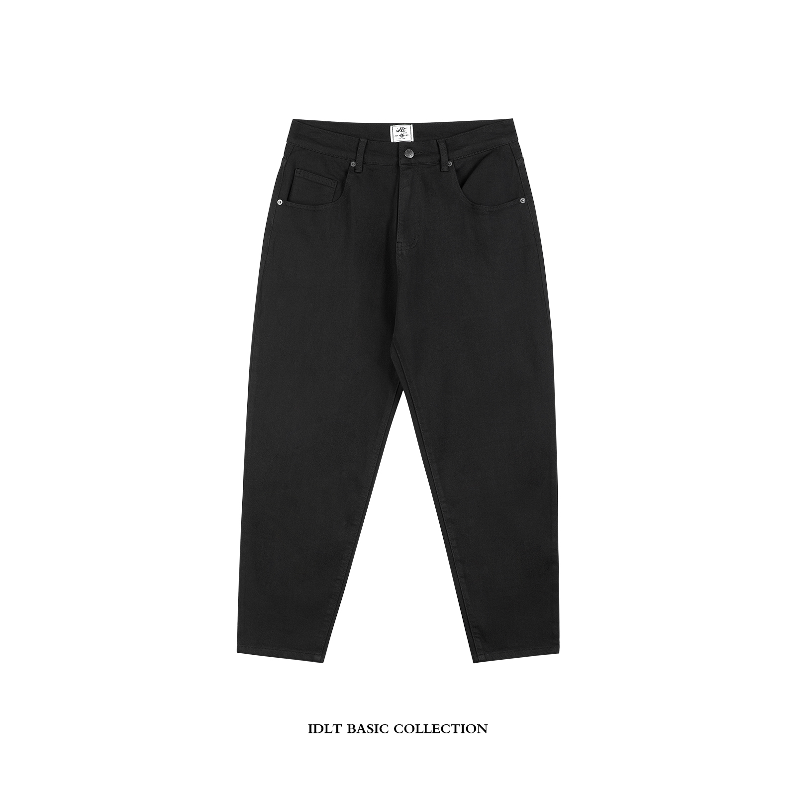 IDLT 【不掉色黑牛】90S 宽松锥形 高品质 弹力牛仔裤 黑色 潮ins