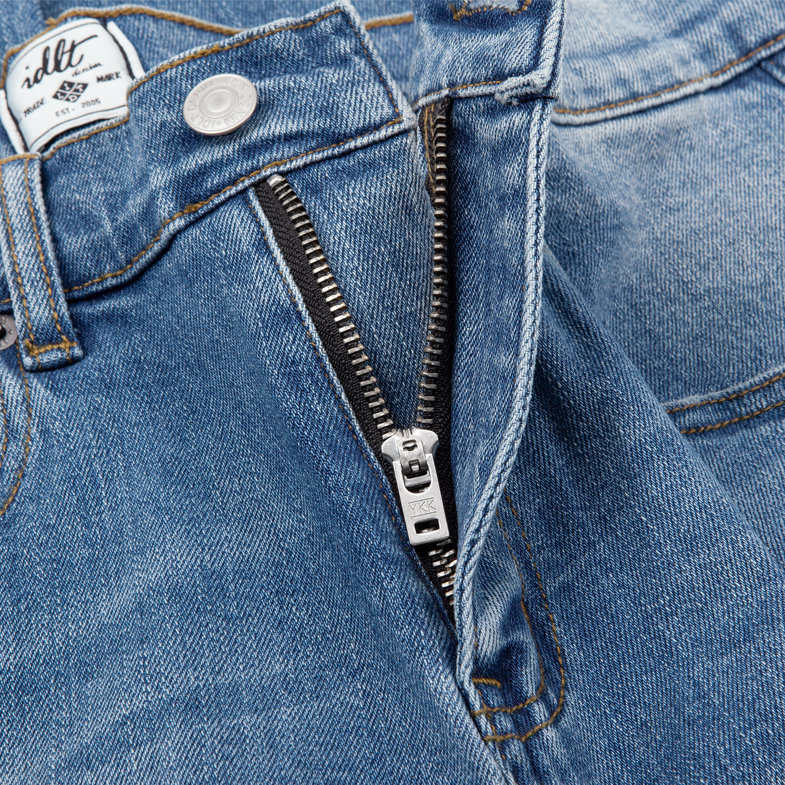 idlt slimfit 弹力修身 高品质 水洗 小脚 蓝色 基础款牛仔裤街头