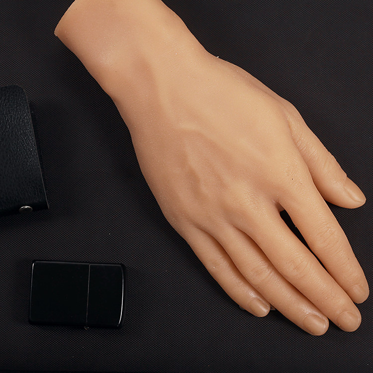 新款仿真手模硅胶假手展示道具拍照摄影男手模型真人倒模手指