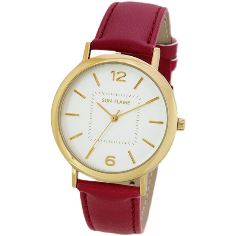 情侣清货sunflame正品手表时尚潮流镀金石英经典日韩腕表