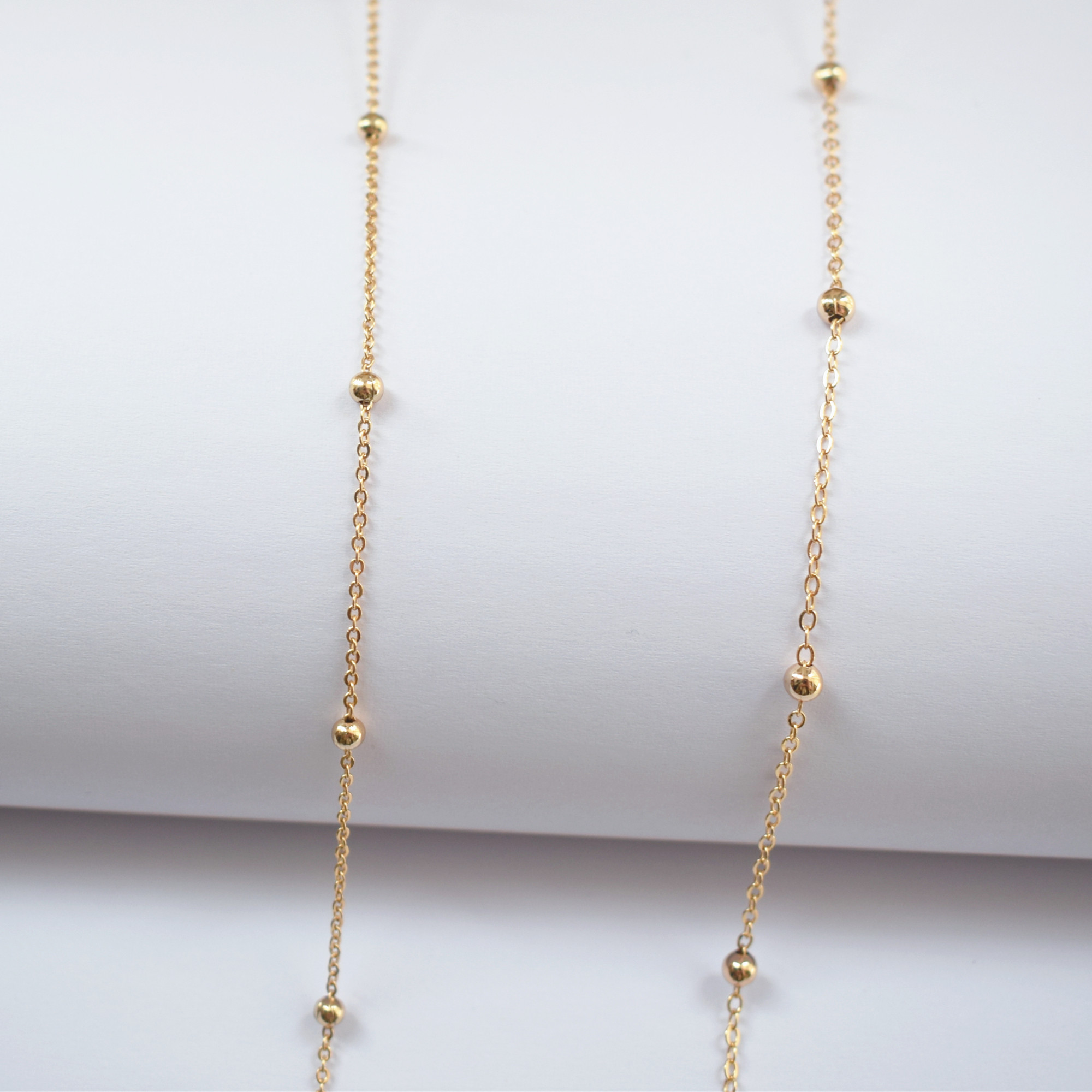 diy饰品夹珠满天星链条散链铜镀14k真金金保链条