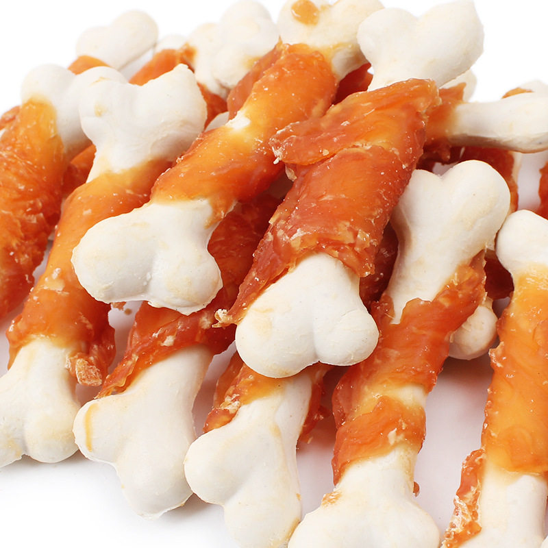 零食白奶骨800g狗狗鸡肉牛奶骨洁磨牙训练泰迪狗风干零食