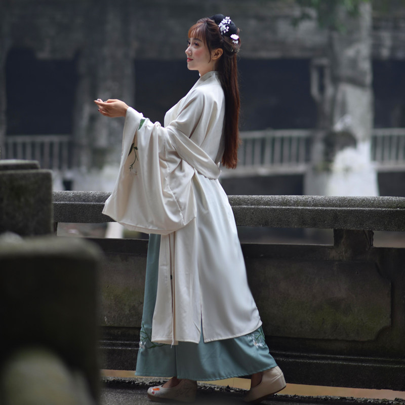 古装汉服女中国风改良汉服广袖流仙裙学生清新淡雅日常襦裙大袖衫