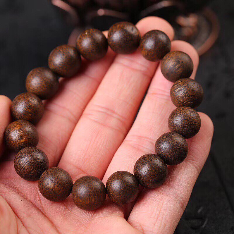 正宗西马来西亚金丝沉香手串沉水级佛珠香木手链黑油老料女款12mm