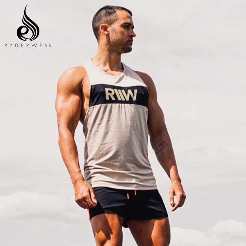 ryderwear 男子健身房运动背心透气吸汗排汗专业撸铁肌肉训练背心-mc