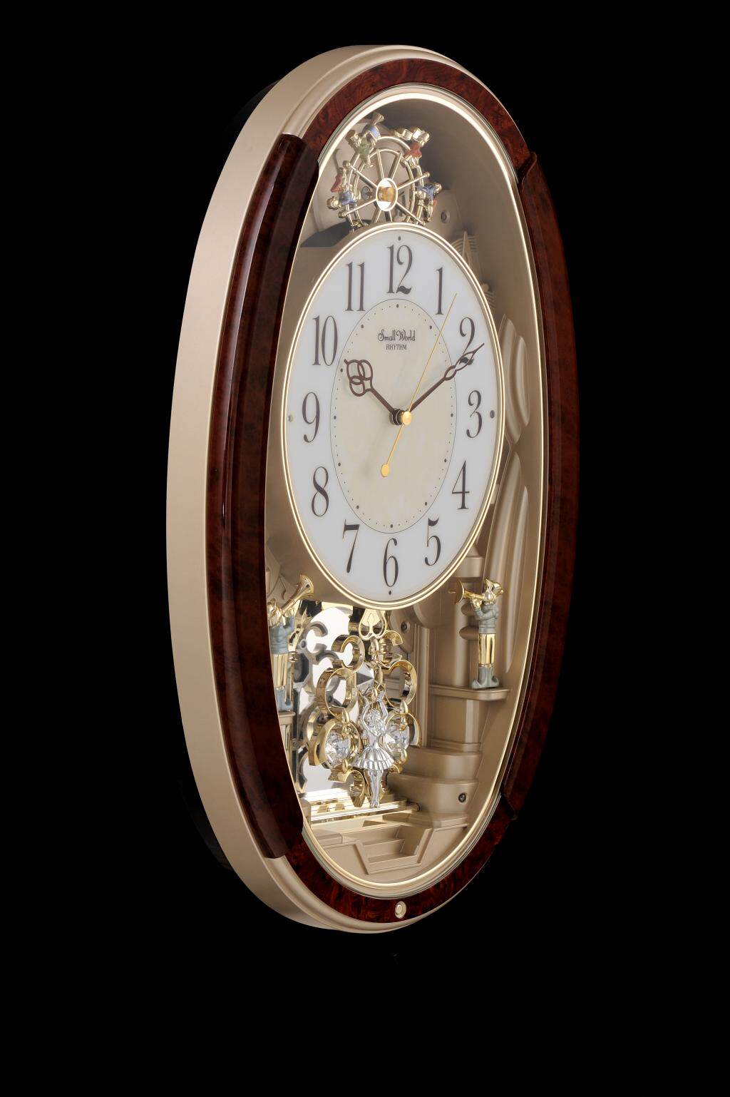 梦幻rhythm丽声挂钟光控音乐整点报时椭圆形4mj895挂钟