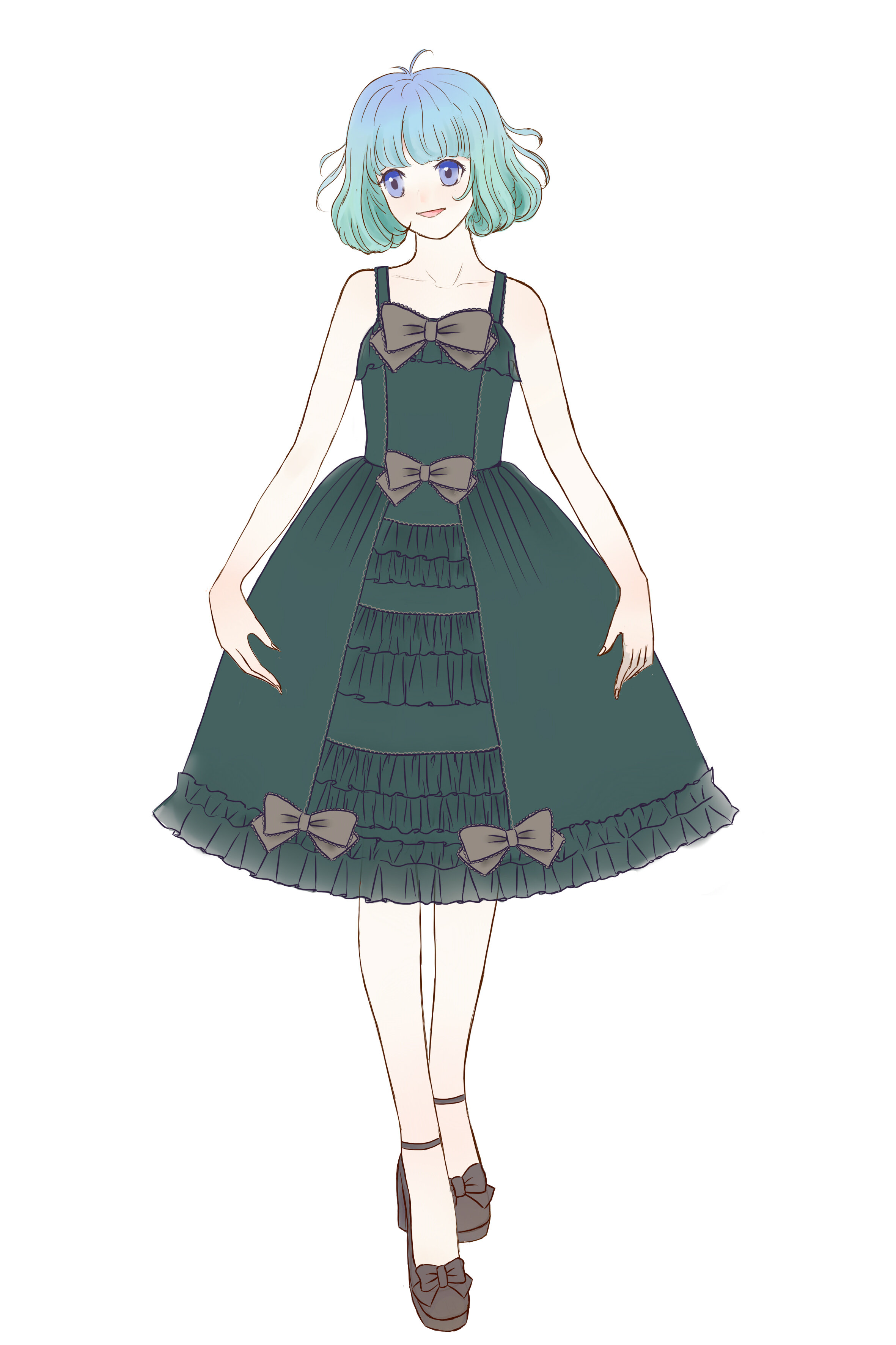 lolita开襟jsk纸样少女儿童洛丽塔裙子牛皮纸样板时光布语sgbya78