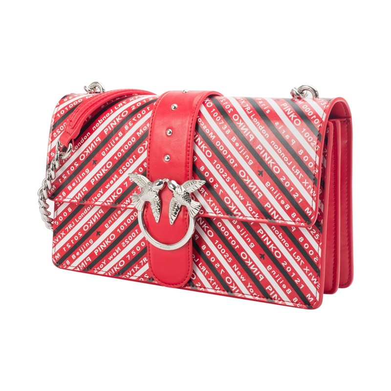 pinko品高燕子包女士女士单肩斜字母印花女士包袋