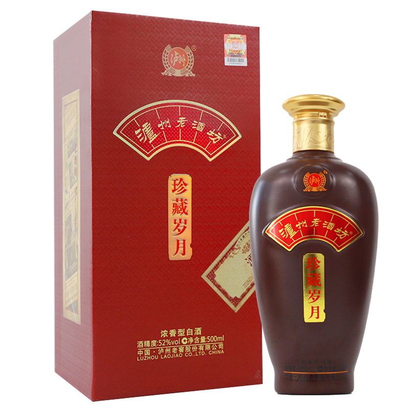 泸州老酒酒坊珍藏岁月52度浓香香型白酒单瓶装白酒