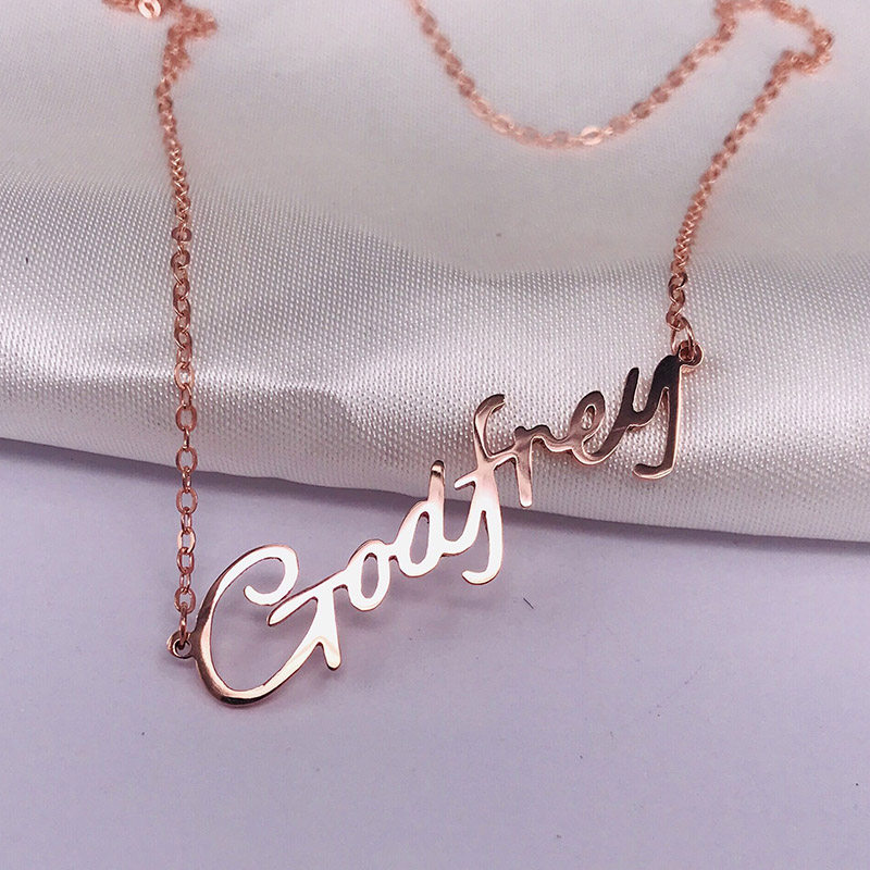 diy订做高以翔godfrey纪念版名字925纯银项链 明星同款粉丝网红款