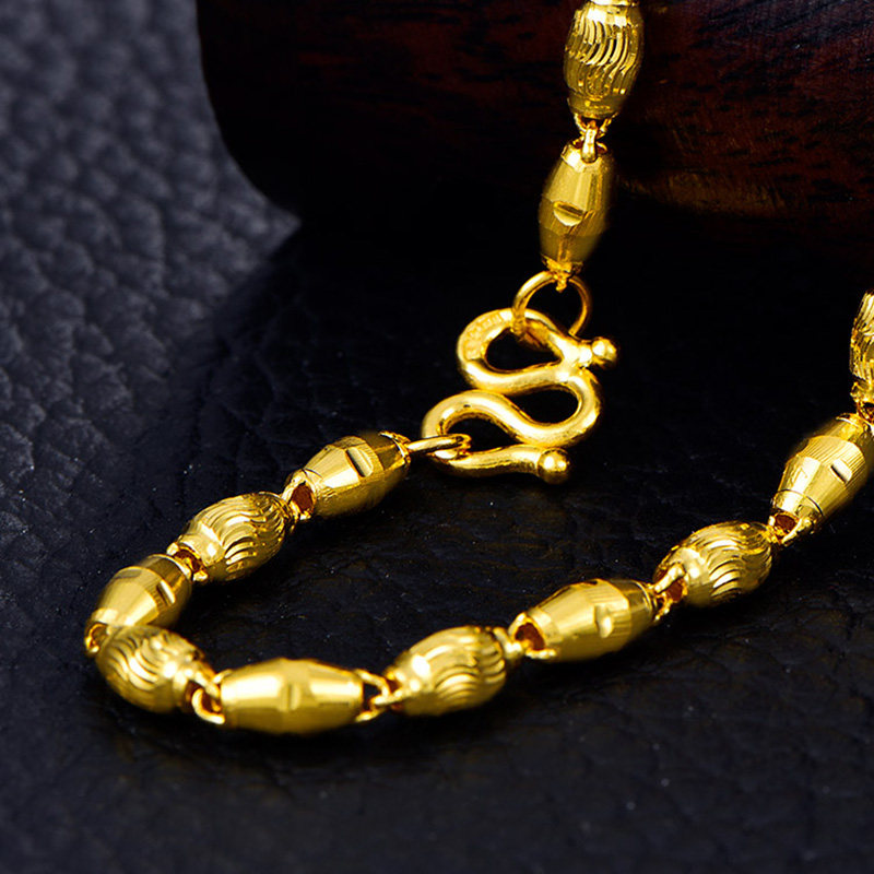 项链赛菲菲尔黄金足金9999橄榄经典金珠佛珠颈饰