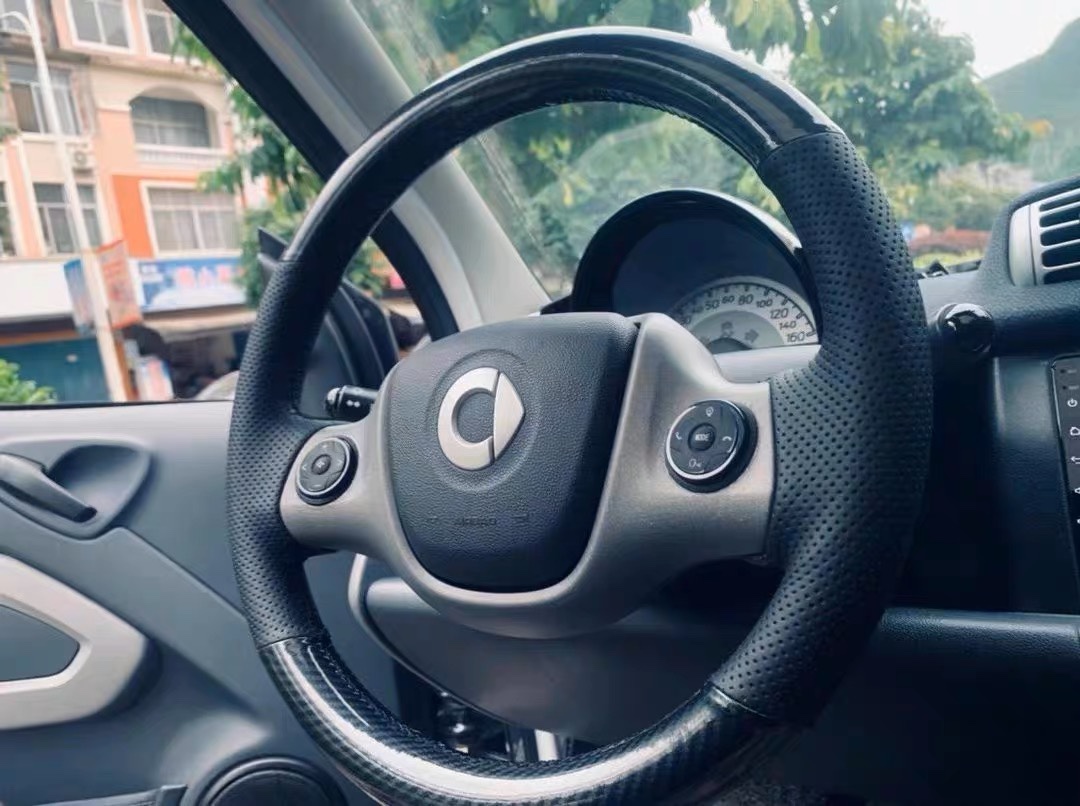 09-19款奔驰smart斯玛特方向盘套手fortwoforfour真皮改装方向盘套