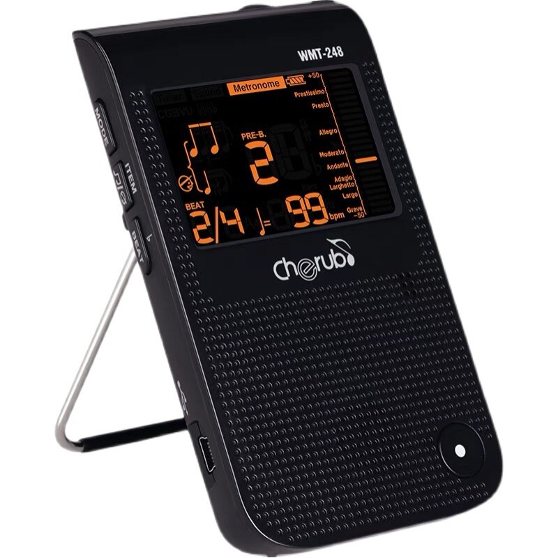 cherub伊诺电子节拍器考级专用吉他钢琴架子鼓古筝人声节奏器调音