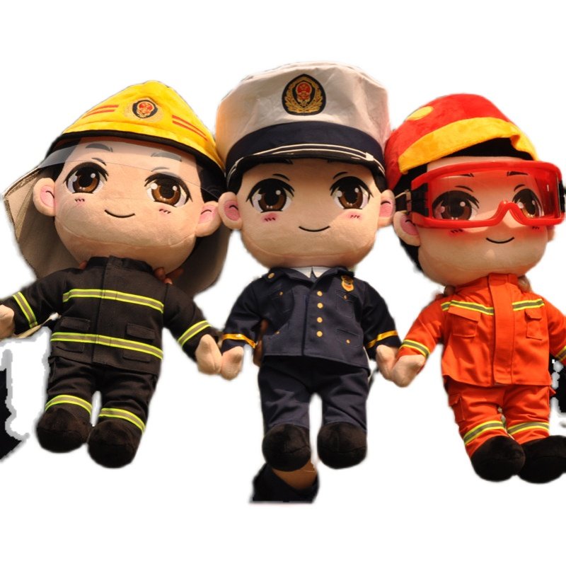 纪念品正版兵小布娃娃消防员公仔火警消防毛绒玩偶毛绒布艺类玩具