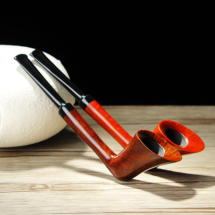 鲜蜂石楠木直式烟斗加拿大式直柄3mm烟道直嘴金属滤芯直斗入门斗