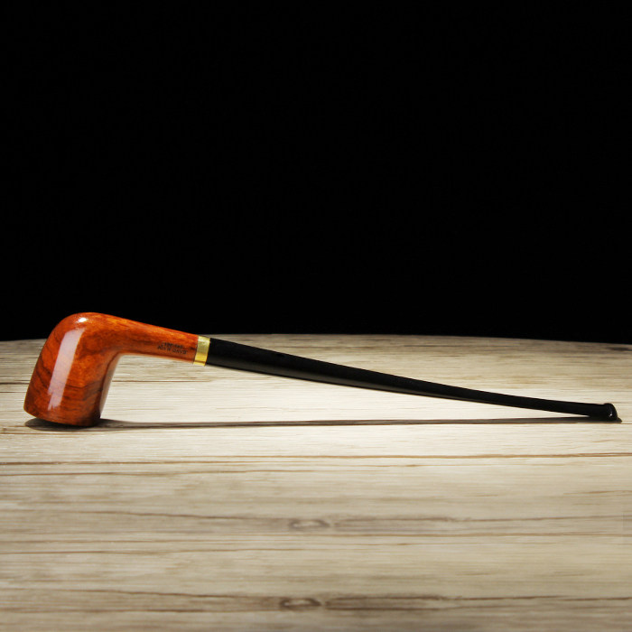 花梨木直柄阅读3mm烟道长柄装饰环直烟斗男士烟斗