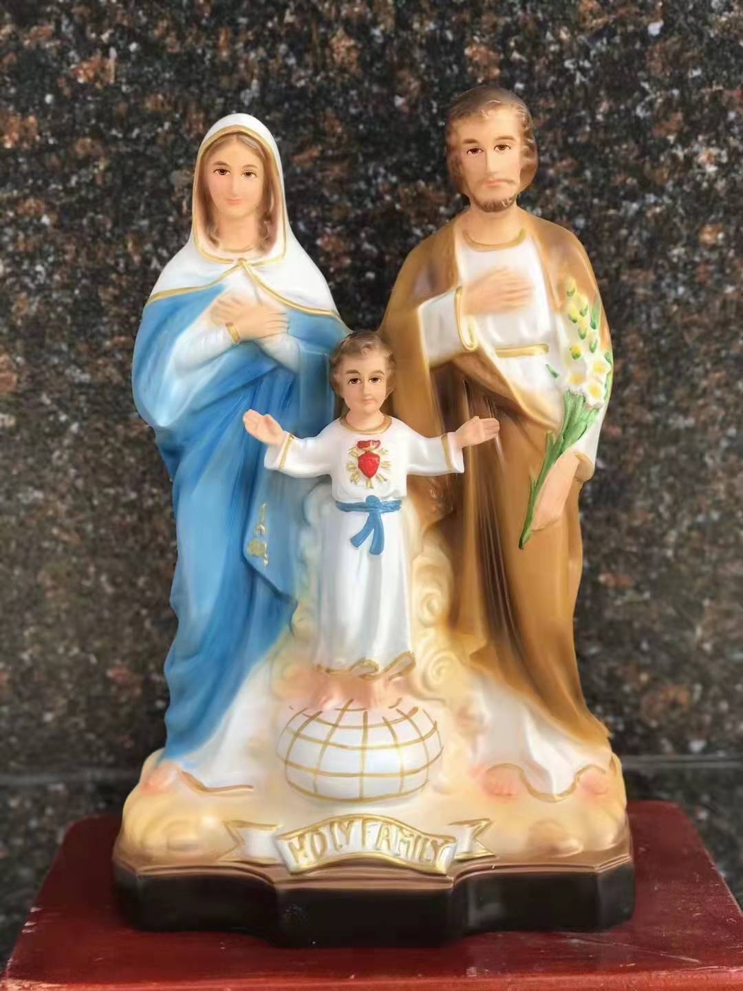天主教圣物圣像圣家三口圣若耶稣圣母玛利亚摆件基督教工艺品