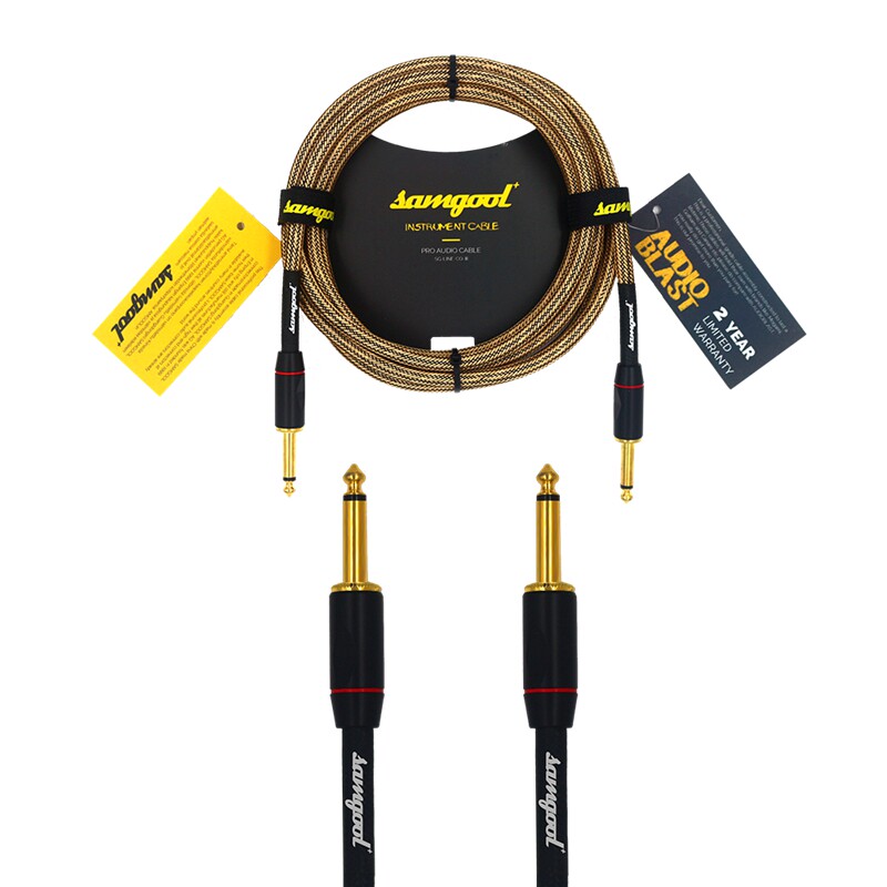 samgool贝斯低音吉他连接线专用降噪音频静音屏蔽吉他连接线