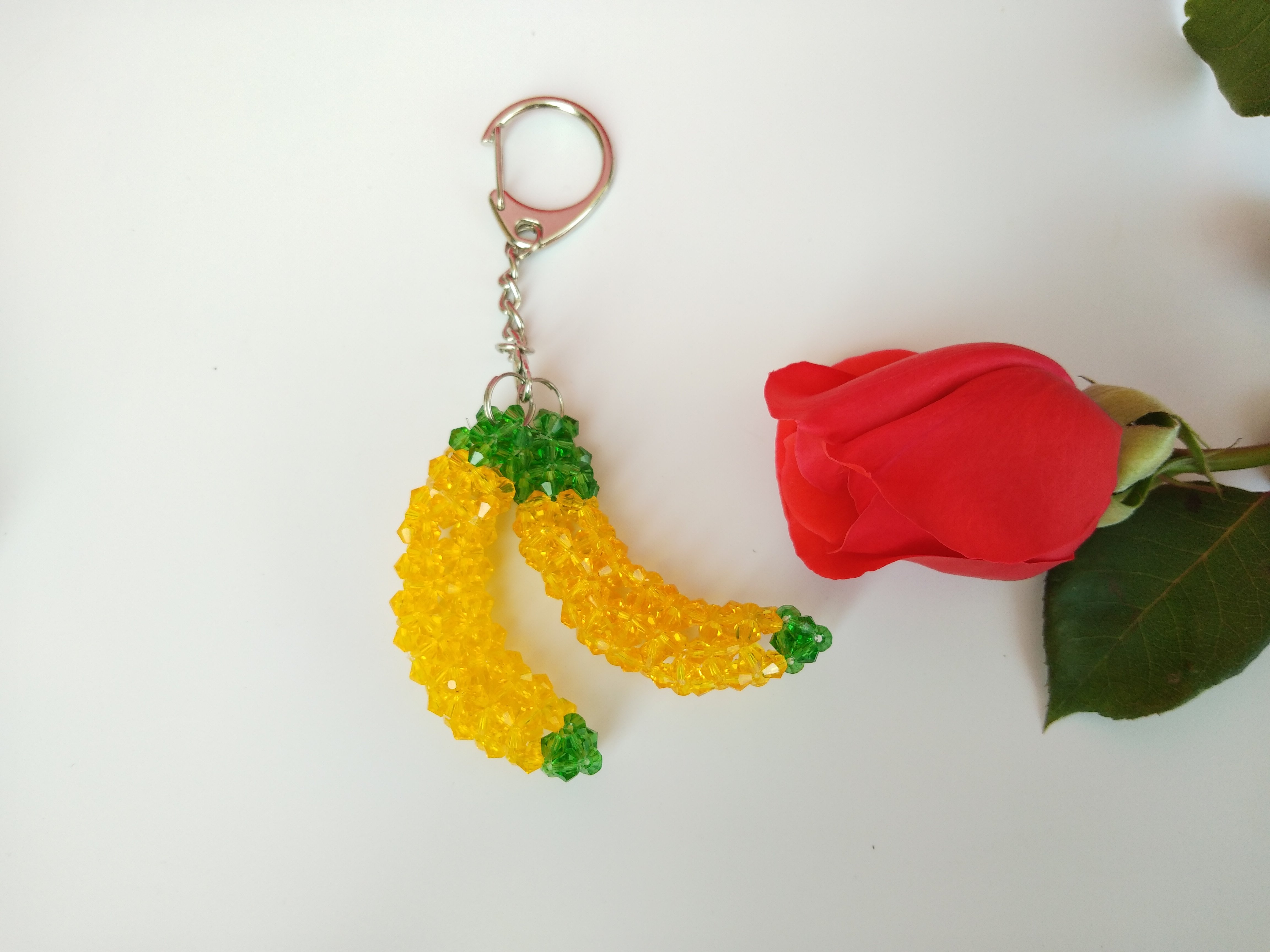 diy手工串珠水晶亚克力水果香蕉梨材料包创意制作视频适合新手