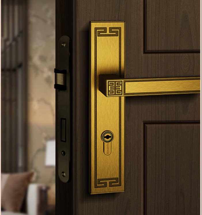 门锁中式顶固新中式经典室内门卧室木门仿古古铜机械门锁