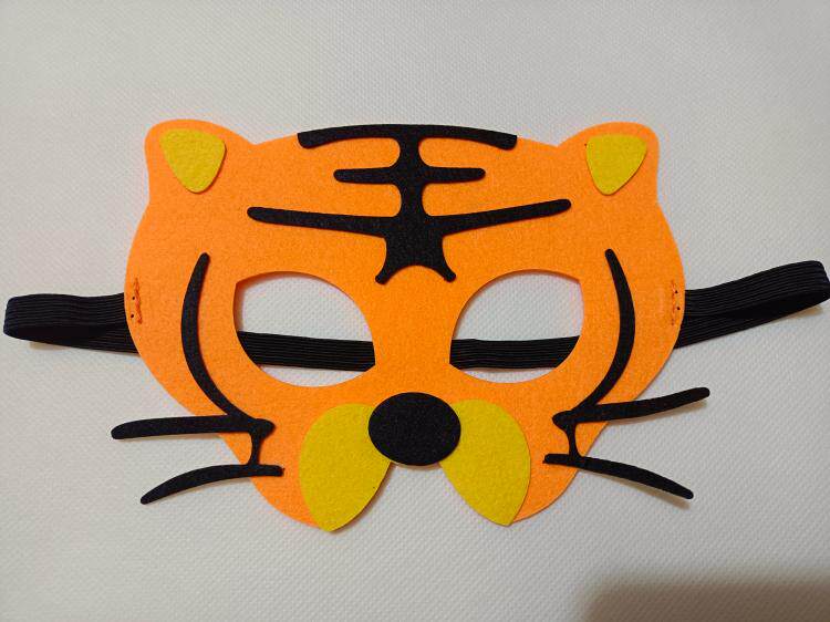儿童老虎头面具演出头饰幼儿园虎年道具吉祥物diy节日装扮用品