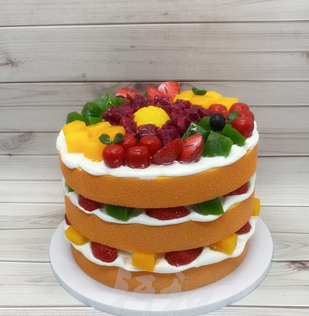 轩和仿真蛋糕模型新款欧式水果夹层塑胶慕斯裸蛋糕开业蛋糕样品