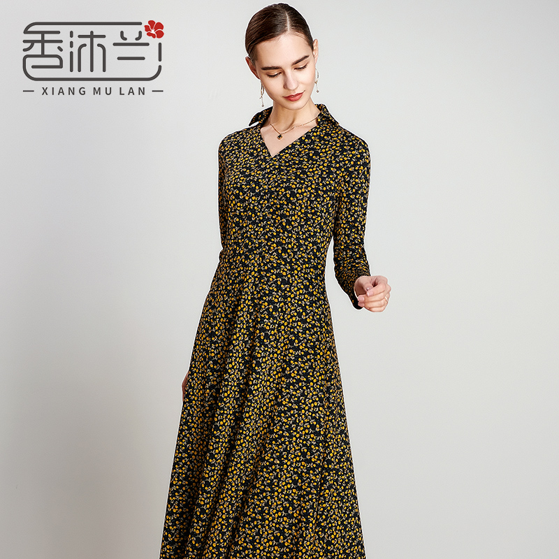 沐兰2021新款中年妈妈时尚裙子中老年春装高贵连衣裙
